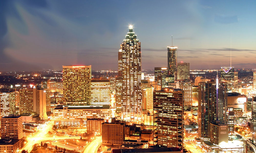 atlanta skyline at dusk